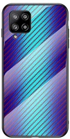 Gigapack GP-102439 Telefonvédő szilikon keret (bumper, edzett üveg hátlap, karbon minta) kék samsung galaxy a42 5g (sm-a425f) kép