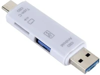 Gigapack GP-107052 Adapter 5in1 (usb/microusb/type-c, otg, microsd / pendrive olvasó) fehér kép