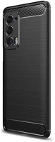 Gigapack GP-111023 Motorola Edge 2021 5G Szilikon telefonvédő (közepesen ütésálló, légpárnás sarok, szálcsiszolt, karbon minta) FEKETE kép