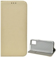 Gigapack GP-111541 Samsung a03s tok álló, bőr hatású flip, rombusz, arany kép