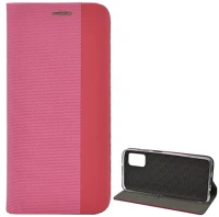 Gigapack GP-111544 Samsung a03s  tok álló, bőr hatású flip, textil minta, rózsaszín kép