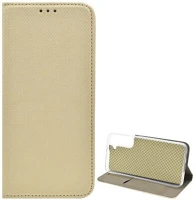 Gigapack GP-112423 Samsung s22 plus 5g  tok álló, bőr hatású flip, rombusz, arany kép