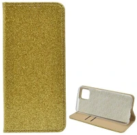 Gigapack GP-115207 Oppo reno 4 z 5g  tok álló, bőr hatású flip, csillogó, arany kép