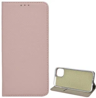 Gigapack GP-128797 Iphone 14 plus  tok álló, bőr hatású flip, rombusz, rozéarany kép