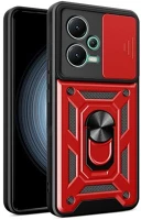 Gigapack GP-136557 Defender műanyag telefonvédő (közepesen ütésálló, szilikon belső, telefontartó gyűrű, kamera védelem) PIROS - Xiaomi Poco X5 5G / Xiaomi Redmi Note 12 5G kép