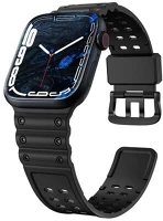 Gigapack GP-146935 Pótszíj (egyedi méret, szilikon, állítható) FEKETE - Apple Watch Series 1 42mm,Apple Watch Series 2 42mm,Apple Watch Series 3 42mm,Apple Watch Series 4 44mm,Apple Watch Series 5 44mm,Apple Watch Series 6 44mm,Apple Watch Series 7 45mm,Apple Watch Series 8 kép