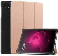 Gigapack GP-153195 T tablet 5g ( 2023 )  tok álló, bőr hatású aktív flip, asztali tartó, rozéarany kép