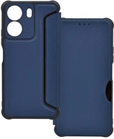 Gigapack GP-154430 Xiaomi poco c65 4g  tok álló, bőr hatású flip, karbon minta, sötétkék kép