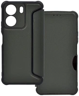 Gigapack GP-154441 Xiaomi poco c65 4g  tok álló, bőr hatású flip, karbon minta, sötétzöld kép