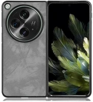 Gigapack GP-154588 Oneplus open  műanyag telefonvédő bőr hatású bevonat világosszürke kép