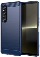 Gigapack GP-159149 szilikon telefonvédő ütésállóság, karbon minta, sötétkék kép