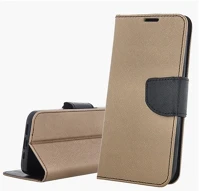 Gigapack GP-160190 tok álló, bőr hatású flip, textil hatás, arany/fekete kép