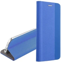 Gigapack GP-160259 Iphone 16 pro 5g  tok álló, bőr hatású flip, textil minta, világoskék kép