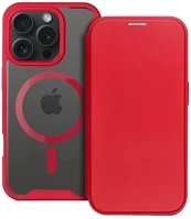 Gigapack GP-160268 Iphone 16 pro max 5g  tok álló, bőr hatású flip, magsafe, piros kép