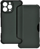 Gigapack GP-160283 Iphone 16 pro 5g  tok álló, bőr hatású flip, karbon minta, sötétzöld kép