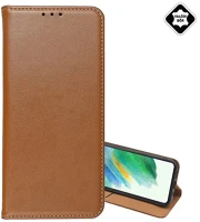 Gigapack GP-160311 Iphone 16 pro 5g  tok álló, valódi bőr flip, asztali tartó, barna kép