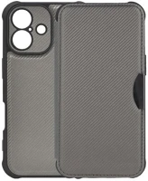 Gigapack GP-160467 Iphone 16 pro max 5g  tok álló, bőr hatású flip, karbon minta, ezüst kép