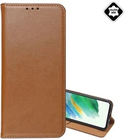 Gigapack GP-161727 Samsung a16 4g  tok álló, valódi bőr flip, asztali tartó, világosbarna kép