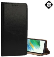 Gigapack GP-163332 Redmi 14c 4g  tok álló, valódi bőr flip, asztali tartó, fekete kép