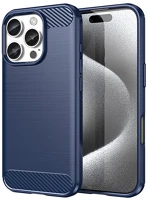 Gigapack GP-163632 szilikon telefonvédő ütésállóság, karbon minta, sötétkék kép