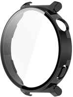 Gigapack GP-164076 Huawei watch gt 5 pro 42mm  műanyag keret bumper, ütésállóság + kijelzővédő üveg, fekete kép