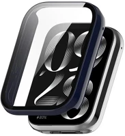 Gigapack GP-164095 Xiaomi smart band 9 pro  műanyag keret bumper, ütésállóság + kijelzővédő üveg, sötétkék kép