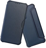 Gigapack GP-165335 Samsung s25 plus  tok álló, bőr hatású flip, karbon minta, sötétkék kép