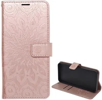 Gigapack GP-167581 Iphone 16e  tok álló, bőr hatású flip, mandala, rozéarany kép