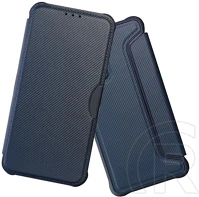 Gigapack GP-167587 tok álló, bőr hatású flip, karbon minta, sötétkék kép