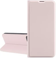Gigapack GP-167858 Iphone 16e  tok álló, bőr hatású flip, kártyazseb, babarózsaszín kép