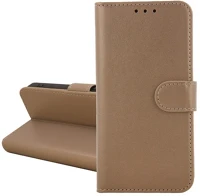 Gigapack GP-171175 Iphone 16 pro  tok álló, bőr hatású flip, asztali tartó, arany kép