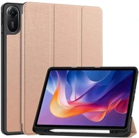 Gigapack GP-171813 Redmi pad 2  tok álló, bőr hatású aktív flip, ceruza tartó, rozéarany kép