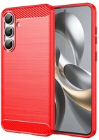 Gigapack GP-172583 Samsung s25 fe  szilikon telefonvédő ütésállóság, karbon minta, piros kép