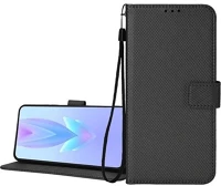 Gigapack GP-179369 Redmi a5 4g  tok álló, bőr hatású flip, rombusz + kézpánt, fekete kép