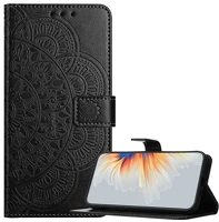 Gigapack GP-180221 T phone 3 5g  tok álló, bőr hatású flip, mandala, fekete kép