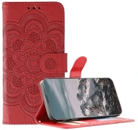 Gigapack GP-180223 T phone 3 5g  tok álló, bőr hatású flip, mandala, piros kép