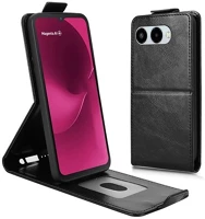 Gigapack GP-180685 T phone 3 5g  tok álló, bőr hatású flip, kártyatartó, fekete kép