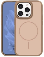 Gigapack GP-181503 Iphone 15 pro  szilikon telefonvédő műanyag hátlap, magsafe, barna kép