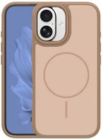 Gigapack GP-181504 Iphone 16 szilikon telefonvédő műanyag hátlap, magsafe, barna kép