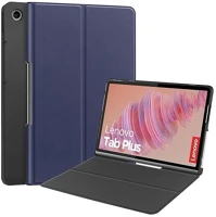 Gigapack GP-181791 Lenovo tab plus  tok álló, bőr hatású flip, oldalra nyíló, sötétkék kép
