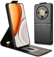 Gigapack GP-182331 Honor magic 8 lite  tok álló, bőr hatású flip, mágnescsat, fekete kép