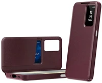 Gigapack GP-182916 Samsung a37 5g  tok álló aktív flip, smart view cover, bordó kép