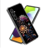 Gigapack GP-183607 Samsung a57 5g  szilikon telefonvédő ultravékony, virág minta, fekete kép