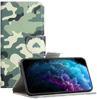 Gigapack GP-183675 Samsung a57 5g  tok álló, bőr hatású flip, terep minta, sötétzöld kép