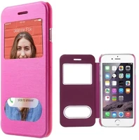 Gigapack GP-49826 Iphone 6s 4.7  tok álló, bőr hatású flip, ablakos, magenta kép