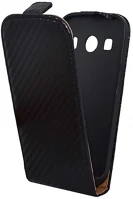 Gigapack GP-50188 Samsung ace 4 lte  tok álló, bőr hatású flip, karbon minta, fekete kép
