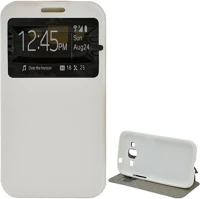 Gigapack GP-55644 Samsung core prime lte  tok álló, bőr hatású flip, ablakos, fehér kép