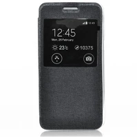 Gigapack GP-59479 Sony xperia z5  tok álló, bőr hatású flip, ablakos, fekete kép