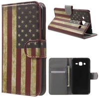 Gigapack GP-60519 Samsung j2  tok álló, bőr hatású flip, zászló, usa kép