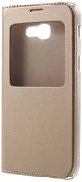 Gigapack GP-68154 Samsung a3 (2017)  tok álló, bőr hatású flip, ablakos, arany kép
